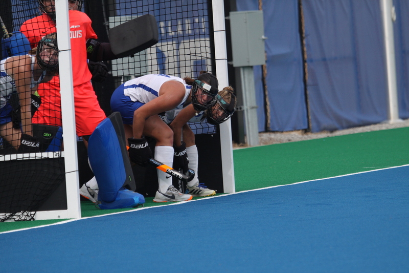 Saint Louis University (SLU) Womens Field Hockey vs La Salle University 2025 LVIII.jpg :: Saint Louis University (SLU) Field Hockey vs La Salle University at SLU Field Hockey Complex in St. Louis, Missouri, USA. October 17th 2025 - The Explorers defeat the Billikens in Double Overtime by penalty shootout. The tied game at the end of regulation 1 to 1 and final score 2 to 1. This is A10 NCAA Division I Field Hockey. Both teams entered the game tied for fifth in the A10 Conference. 
