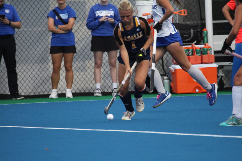 Saint Louis University (SLU) Womens Field Hockey vs La Salle University 2025 LXI.jpg :: Saint Louis University (SLU) Field Hockey vs La Salle University at SLU Field Hockey Complex in St. Louis, Missouri, USA. October 17th 2025 - The Explorers defeat the Billikens in Double Overtime by penalty shootout. The tied game at the end of regulation 1 to 1 and final score 2 to 1. This is A10 NCAA Division I Field Hockey. Both teams entered the game tied for fifth in the A10 Conference. 