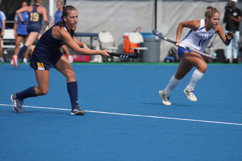 Saint Louis University (SLU) Womens Field Hockey vs La Salle University 2025 LXVII.jpg :: Saint Louis University (SLU) Field Hockey vs La Salle University at SLU Field Hockey Complex in St. Louis, Missouri, USA. October 17th 2025 - The Explorers defeat the Billikens in Double Overtime by penalty shootout. The tied game at the end of regulation 1 to 1 and final score 2 to 1. This is A10 NCAA Division I Field Hockey. Both teams entered the game tied for fifth in the A10 Conference. 