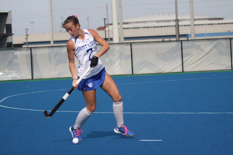 Saint Louis University (SLU) Womens Field Hockey vs La Salle University 2025 LXVIII.jpg :: Saint Louis University (SLU) Field Hockey vs La Salle University at SLU Field Hockey Complex in St. Louis, Missouri, USA. October 17th 2025 - The Explorers defeat the Billikens in Double Overtime by penalty shootout. The tied game at the end of regulation 1 to 1 and final score 2 to 1. This is A10 NCAA Division I Field Hockey. Both teams entered the game tied for fifth in the A10 Conference. 