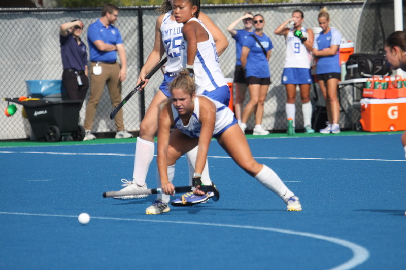 Saint Louis University (SLU) Womens Field Hockey vs La Salle University 2025 LXXXVI.jpg :: Saint Louis University (SLU) Field Hockey vs La Salle University at SLU Field Hockey Complex in St. Louis, Missouri, USA. October 17th 2025 - The Explorers defeat the Billikens in Double Overtime by penalty shootout. The tied game at the end of regulation 1 to 1 and final score 2 to 1. This is A10 NCAA Division I Field Hockey. Both teams entered the game tied for fifth in the A10 Conference. 