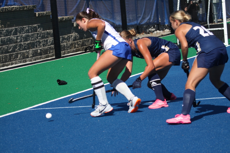 Saint Louis University (SLU) Womens Field Hockey vs UC Davis 2025 A -.jpg :: Saint Louis University (SLU) Women's Field Hockey vs University of California Davis 2025 at the SLU Field Hockey Complex. UC Davis won 2 to 1. The UC Davis players are wearing pink shoes and there are Pink Ribbons painted on the players sticks. Today is Billikens Pink Game for Breast Cancer Awareness and Alumnae Day. This is the second season at the new SLU Field Hockey Complex, and it marks, the 50th anniversary of the St. Louis University Field Hockey program which began in 1975. NCAA Division I 