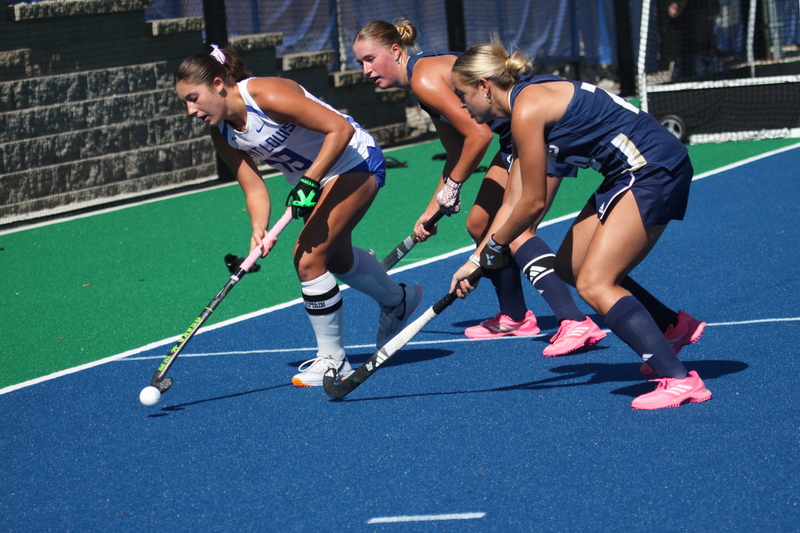 Saint Louis University (SLU) Womens Field Hockey vs UC Davis 2025 A -I.jpg :: Saint Louis University (SLU) Women's Field Hockey vs University of California Davis 2025 at the SLU Field Hockey Complex. UC Davis won 2 to 1. The UC Davis players are wearing pink shoes and there are Pink Ribbons painted on the players sticks. Today is Billikens Pink Game for Breast Cancer Awareness and Alumnae Day. This is the second season at the new SLU Field Hockey Complex, and it marks, the 50th anniversary of the St. Louis University Field Hockey program which began in 1975. NCAA Division I 