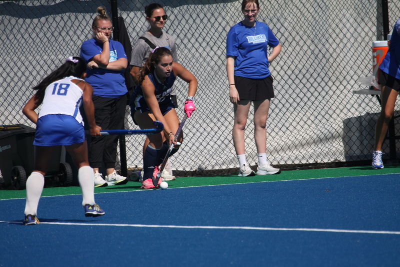 Saint Louis University (SLU) Womens Field Hockey vs UC Davis 2025 A -VII.jpg :: Saint Louis University (SLU) Women's Field Hockey vs University of California Davis 2025 at the SLU Field Hockey Complex. UC Davis won 2 to 1. The UC Davis players are wearing pink shoes and there are Pink Ribbons painted on the players sticks. Today is Billikens Pink Game for Breast Cancer Awareness and Alumnae Day. This is the second season at the new SLU Field Hockey Complex, and it marks, the 50th anniversary of the St. Louis University Field Hockey program which began in 1975. NCAA Division I 