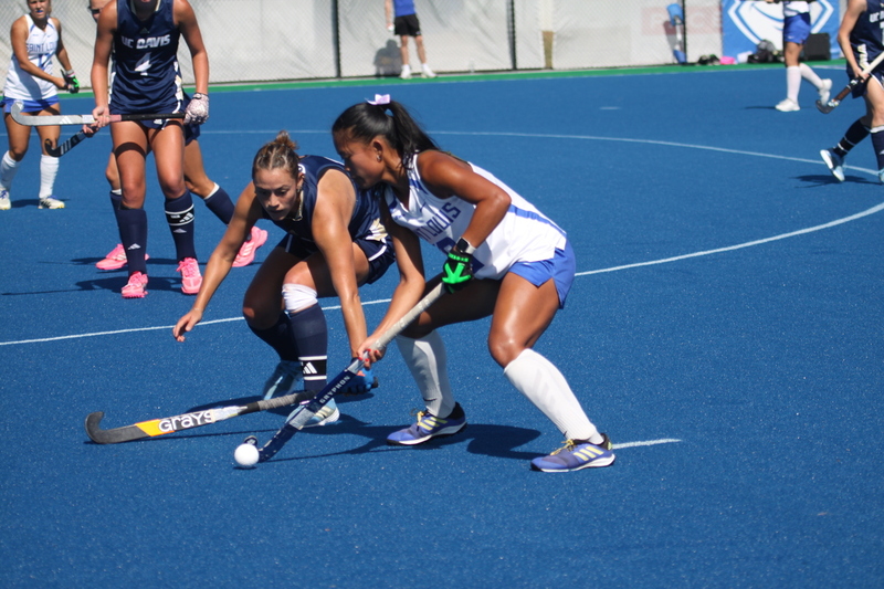 Saint Louis University (SLU) Womens Field Hockey vs UC Davis 2025 A -XXI.jpg :: Saint Louis University (SLU) Women's Field Hockey vs University of California Davis 2025 at the SLU Field Hockey Complex. UC Davis won 2 to 1. The UC Davis players are wearing pink shoes and there are Pink Ribbons painted on the players sticks. Today is Billikens Pink Game for Breast Cancer Awareness and Alumnae Day. This is the second season at the new SLU Field Hockey Complex, and it marks, the 50th anniversary of the St. Louis University Field Hockey program which began in 1975. NCAA Division I 