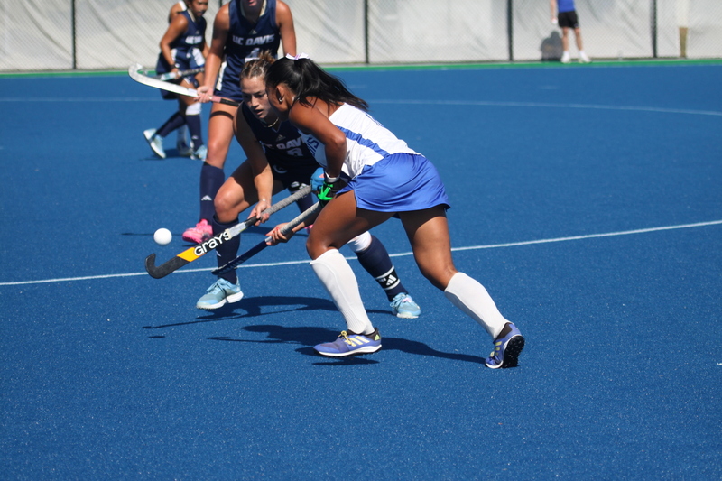 Saint Louis University (SLU) Womens Field Hockey vs UC Davis 2025 A -XXIV.jpg :: Saint Louis University (SLU) Women's Field Hockey vs University of California Davis 2025 at the SLU Field Hockey Complex. UC Davis won 2 to 1. The UC Davis players are wearing pink shoes and there are Pink Ribbons painted on the players sticks. Today is Billikens Pink Game for Breast Cancer Awareness and Alumnae Day. This is the second season at the new SLU Field Hockey Complex, and it marks, the 50th anniversary of the St. Louis University Field Hockey program which began in 1975. NCAA Division I 
