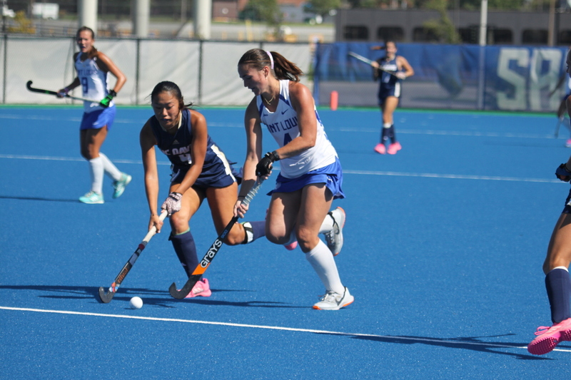 Saint Louis University (SLU) Womens Field Hockey vs UC Davis 2025 A -XXXIII.jpg :: Saint Louis University (SLU) Women's Field Hockey vs University of California Davis 2025 at the SLU Field Hockey Complex. UC Davis won 2 to 1. The UC Davis players are wearing pink shoes and there are Pink Ribbons painted on the players sticks. Today is Billikens Pink Game for Breast Cancer Awareness and Alumnae Day. This is the second season at the new SLU Field Hockey Complex, and it marks, the 50th anniversary of the St. Louis University Field Hockey program which began in 1975. NCAA Division I 