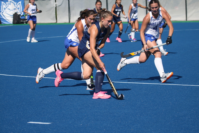 Saint Louis University (SLU) Womens Field Hockey vs UC Davis 2025 A -XXXXIII.jpg :: Saint Louis University (SLU) Women's Field Hockey vs University of California Davis 2025 at the SLU Field Hockey Complex. UC Davis won 2 to 1. The UC Davis players are wearing pink shoes and there are Pink Ribbons painted on the players sticks. Today is Billikens Pink Game for Breast Cancer Awareness and Alumnae Day. This is the second season at the new SLU Field Hockey Complex, and it marks, the 50th anniversary of the St. Louis University Field Hockey program which began in 1975. NCAA Division I 
