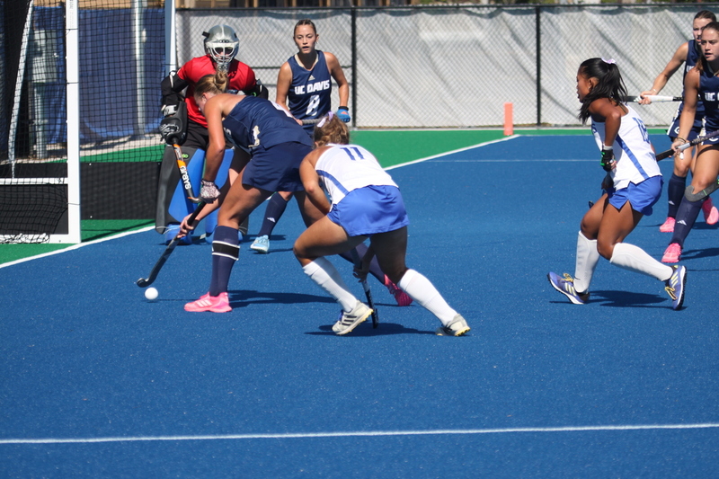 Saint Louis University (SLU) Womens Field Hockey vs UC Davis 2025 C.jpg :: Saint Louis University (SLU) Women's Field Hockey vs University of California Davis 2025 at the SLU Field Hockey Complex. UC Davis won 2 to 1. The UC Davis players are wearing pink shoes and there are Pink Ribbons painted on the players sticks. Today is Billikens Pink Game for Breast Cancer Awareness and Alumnae Day. This is the second season at the new SLU Field Hockey Complex, and it marks, the 50th anniversary of the St. Louis University Field Hockey program which began in 1975. NCAA Division I 