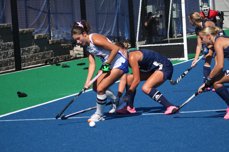 Saint Louis University (SLU) Womens Field Hockey vs UC Davis 2025 CII.jpg :: Saint Louis University (SLU) Women's Field Hockey vs University of California Davis 2025 at the SLU Field Hockey Complex. UC Davis won 2 to 1. The UC Davis players are wearing pink shoes and there are Pink Ribbons painted on the players sticks. Today is Billikens Pink Game for Breast Cancer Awareness and Alumnae Day. This is the second season at the new SLU Field Hockey Complex, and it marks, the 50th anniversary of the St. Louis University Field Hockey program which began in 1975. NCAA Division I 