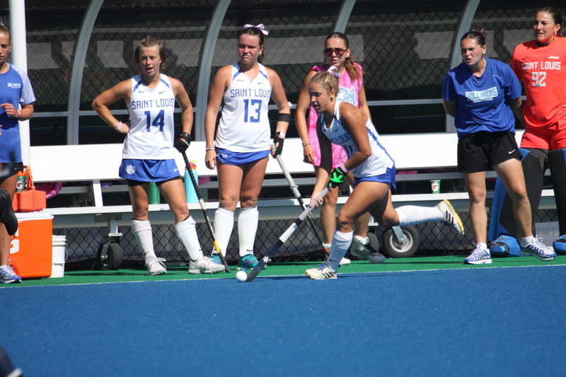 Saint Louis University (SLU) Womens Field Hockey vs UC Davis 2025 LX.jpg :: Saint Louis University (SLU) Field Hockey vs University of California Davis at the SLU Field Hockey Complex in St. Louis, Missouri, USA. This is a Division I match. SLU is ranked 58th and UC Davis is ranked 62nd by the NCAA. This is SLU's second year on the new pitch. This game was close to the very end with UC Davis edging SLU out in OT by a score of 2 to 1. 
