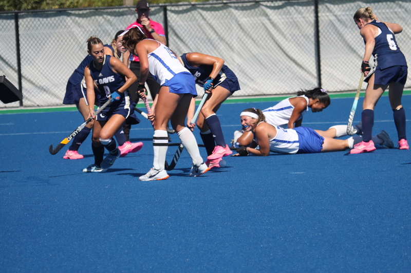 Saint Louis University (SLU) Womens Field Hockey vs UC Davis 2025 LXIX.jpg :: Saint Louis University (SLU) Field Hockey vs University of California Davis at the SLU Field Hockey Complex in St. Louis, Missouri, USA. This is a Division I match. SLU is ranked 58th and UC Davis is ranked 62nd by the NCAA. This is SLU's second year on the new pitch. This game was close to the very end with UC Davis edging SLU out in OT by a score of 2 to 1. 