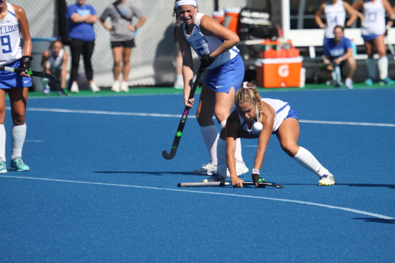 Saint Louis University (SLU) Womens Field Hockey vs UC Davis 2025 LXV.jpg :: Saint Louis University (SLU) Field Hockey vs University of California Davis at the SLU Field Hockey Complex in St. Louis, Missouri, USA. This is a Division I match. SLU is ranked 58th and UC Davis is ranked 62nd by the NCAA. This is SLU's second year on the new pitch. This game was close to the very end with UC Davis edging SLU out in OT by a score of 2 to 1. 
