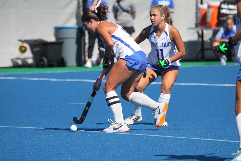 Saint Louis University (SLU) Womens Field Hockey vs UC Davis 2025 LXXVII.jpg :: Saint Louis University (SLU) Field Hockey vs University of California Davis at the SLU Field Hockey Complex in St. Louis, Missouri, USA. This is a Division I match. SLU is ranked 58th and UC Davis is ranked 62nd by the NCAA. This is SLU's second year on the new pitch. This game was close to the very end with UC Davis edging SLU out in OT by a score of 2 to 1. 