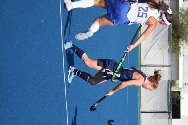 Saint Louis University (SLU) Womens Field Hockey vs UC Davis 2025 LXXXI.jpg :: Saint Louis University (SLU) Women's Field Hockey vs University of California Davis 2025 at the SLU Field Hockey Complex. UC Davis won 2 to 1. The UC Davis players are wearing pink shoes and there are Pink Ribbons painted on the players sticks. Today is Billikens Pink Game for Breast Cancer Awareness and Alumnae Day. This is the second season at the new SLU Field Hockey Complex, and it marks, the 50th anniversary of the St. Louis University Field Hockey program which began in 1975. NCAA Division I 