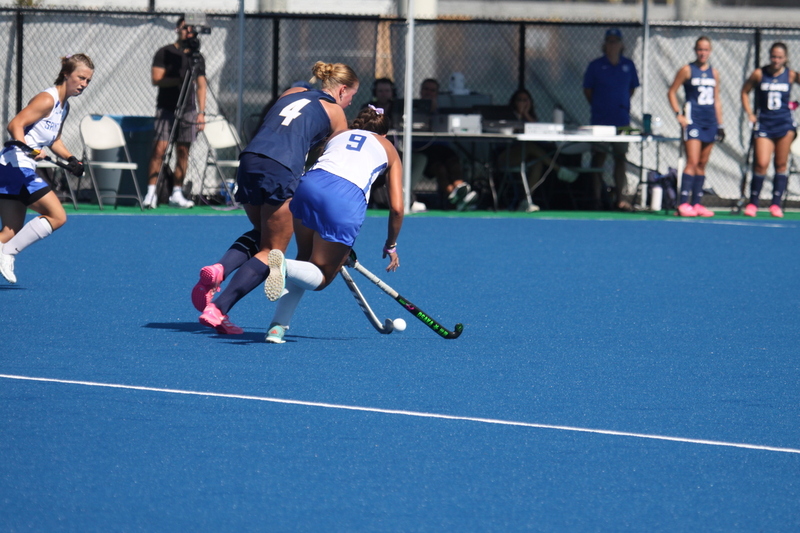 Saint Louis University (SLU) Womens Field Hockey vs UC Davis 2025 LXXXXIII.jpg :: Saint Louis University (SLU) Women's Field Hockey vs University of California Davis 2025 at the SLU Field Hockey Complex. UC Davis won 2 to 1. The UC Davis players are wearing pink shoes and there are Pink Ribbons painted on the players sticks. Today is Billikens Pink Game for Breast Cancer Awareness and Alumnae Day. This is the second season at the new SLU Field Hockey Complex, and it marks, the 50th anniversary of the St. Louis University Field Hockey program which began in 1975. NCAA Division I 