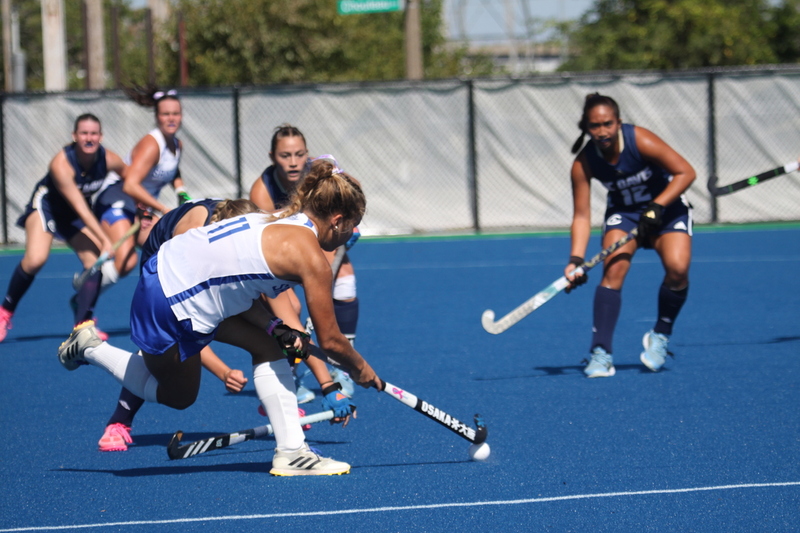 Saint Louis University (SLU) Womens Field Hockey vs UC Davis 2025 XXXVIII.jpg :: Saint Louis University (SLU) Field Hockey vs University of California Davis at the SLU Field Hockey Complex in St. Louis, Missouri, USA. This is a Division I match. SLU is ranked 58th and UC Davis is ranked 62nd by the NCAA. This is SLU's second year on the new pitch. This game was close to the very end with UC Davis edging SLU out in OT by a score of 2 to 1. 