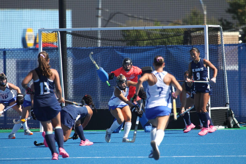 Saint Louis University (SLU) Womens Field Hockey vs UC Davis 2025 XXXXIX.jpg :: Saint Louis University (SLU) Field Hockey vs University of California Davis at the SLU Field Hockey Complex in St. Louis, Missouri, USA. This is a Division I match. SLU is ranked 58th and UC Davis is ranked 62nd by the NCAA. This is SLU's second year on the new pitch. This game was close to the very end with UC Davis edging SLU out in OT by a score of 2 to 1. 