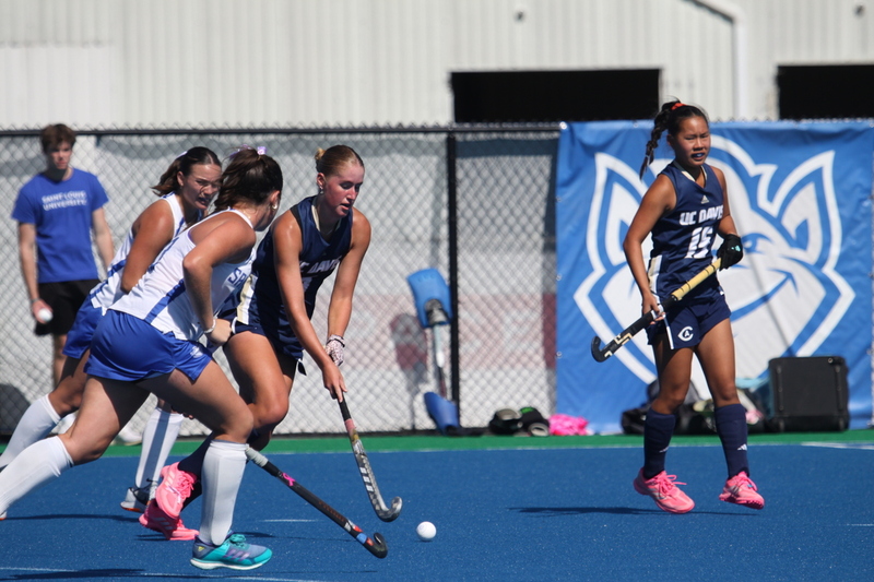 Saint Louis University (SLU) Womens Field Hockey vs UC Davis 2025 XXXXV.jpg :: Saint Louis University (SLU) Field Hockey vs University of California Davis at the SLU Field Hockey Complex in St. Louis, Missouri, USA. This is a Division I match. SLU is ranked 58th and UC Davis is ranked 62nd by the NCAA. This is SLU's second year on the new pitch. This game was close to the very end with UC Davis edging SLU out in OT by a score of 2 to 1. 