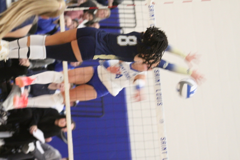 Saint Louis University (SLU) Womens Indoor Volleyball vs George Washington 2025 LIII.jpg :: Saint Louis University (SLU) Womens Indoor vs George Washington University Chaifetz Arena/Pavilion in St. Louis, Missouri, USA. The George Washington Revolutionaries won the three matches. The Billikens were having Military Appreciation Night. NCAA Womens Indoor Volleyball, Atlantic 10 Conference