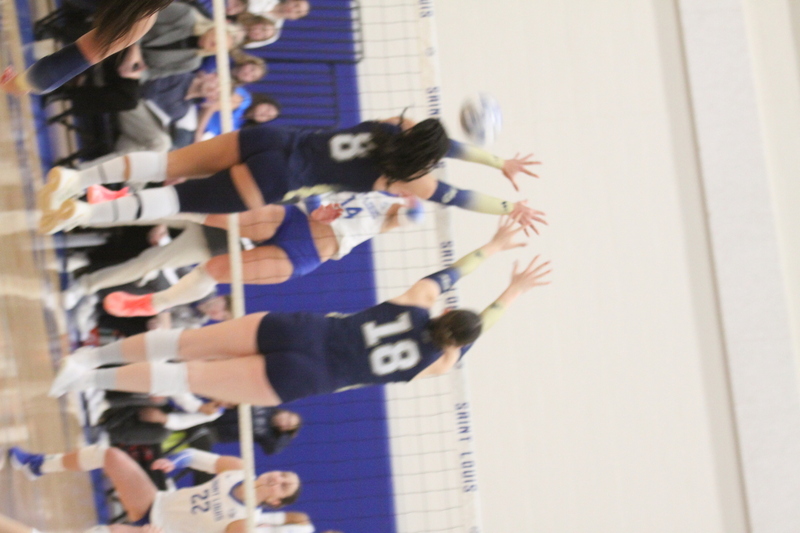 Saint Louis University (SLU) Womens Indoor Volleyball vs George Washington 2025 LVI.jpg :: Saint Louis University (SLU) Womens Indoor vs George Washington University Chaifetz Arena/Pavilion in St. Louis, Missouri, USA. The George Washington Revolutionaries won the three matches. The Billikens were having Military Appreciation Night. NCAA Womens Indoor Volleyball, Atlantic 10 Conference