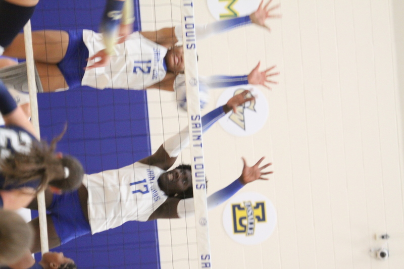 Saint Louis University (SLU) Womens Indoor Volleyball vs George Washington 2025 XIII.jpg :: Saint Louis University Womens Indoor Volleyball 11/07/2025 at the Chaifetz Arena in St. Louis, Missouri, USA. The Billikens faced George Washington University in a three-game loss the Revolutionaries sweep the match up. The two teams battled on Military Appreciation Night. NCAA Division I Women's Indoor Volleyball. Both teams are in the Atlantic 10 Conference.