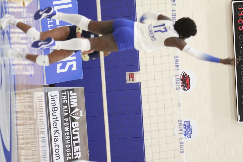 Saint Louis University (SLU) Womens Indoor Volleyball vs George Washington 2025 XIX.jpg :: Saint Louis University Womens Indoor Volleyball 11/07/2025 at the Chaifetz Arena in St. Louis, Missouri, USA. The Billikens faced George Washington University in a three-game loss the Revolutionaries sweep the match up. The two teams battled on Military Appreciation Night. NCAA Division I Women's Indoor Volleyball. Both teams are in the Atlantic 10 Conference.