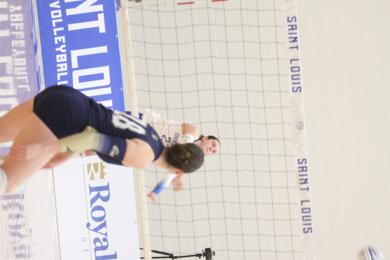 Saint Louis University (SLU) Womens Indoor Volleyball vs George Washington 2025 XXII.jpg :: Saint Louis University Womens Indoor Volleyball 11/07/2025 at the Chaifetz Arena in St. Louis, Missouri, USA. The Billikens faced George Washington University in a three-game loss the Revolutionaries sweep the match up. The two teams battled on Military Appreciation Night. NCAA Division I Women's Indoor Volleyball. Both teams are in the Atlantic 10 Conference.