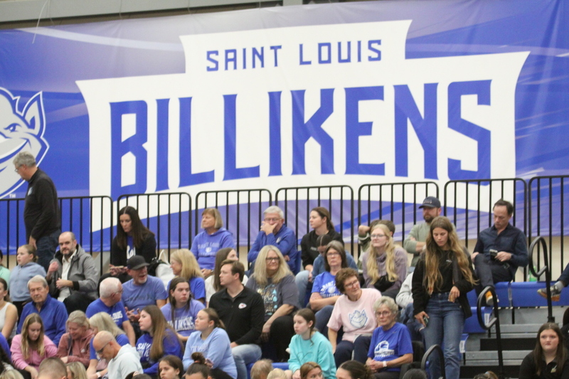 Saint Louis University (SLU) Womens Indoor Volleyball vs George Washington 2025 XXV.jpg :: Saint Louis University Womens Indoor Volleyball 11/07/2025 at the Chaifetz Arena in St. Louis, Missouri, USA. The Billikens faced George Washington University in a three-game loss the Revolutionaries sweep the match up. The two teams battled on Military Appreciation Night. NCAA Division I Women's Indoor Volleyball. Both teams are in the Atlantic 10 Conference.