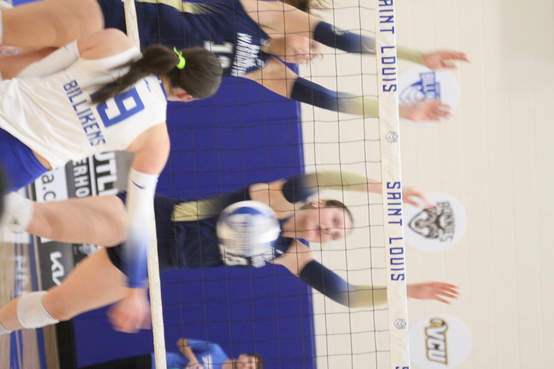 Saint Louis University (SLU) Womens Indoor Volleyball vs George Washington 2025 XXVIII.jpg :: Saint Louis University Womens Indoor Volleyball 11/07/2025 at the Chaifetz Arena in St. Louis, Missouri, USA. The Billikens faced George Washington University in a three-game loss the Revolutionaries sweep the match up. The two teams battled on Military Appreciation Night. NCAA Division I Women's Indoor Volleyball. Both teams are in the Atlantic 10 Conference.