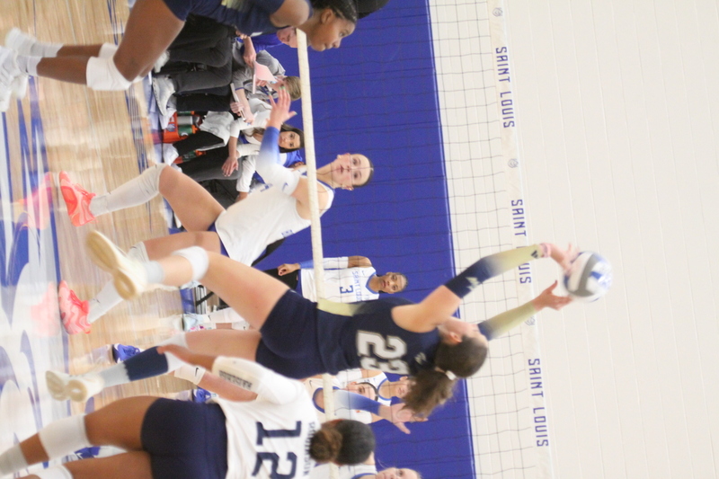 Saint Louis University (SLU) Womens Indoor Volleyball vs George Washington 2025 XXXIII.jpg :: Saint Louis University Womens Indoor Volleyball 11/07/2025 at the Chaifetz Arena in St. Louis, Missouri, USA. The Billikens faced George Washington University in a three-game loss the Revolutionaries sweep the match up. The two teams battled on Military Appreciation Night. NCAA Division I Women's Indoor Volleyball. Both teams are in the Atlantic 10 Conference.