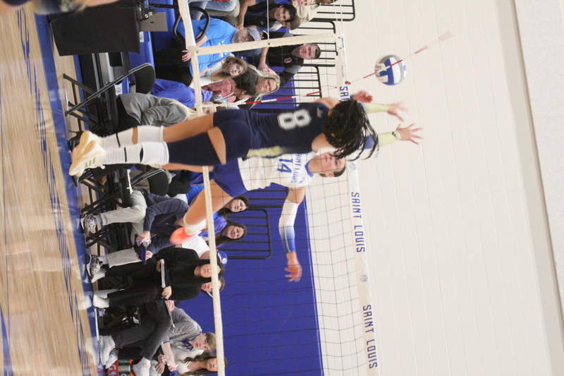 Saint Louis University (SLU) Womens Indoor Volleyball vs George Washington 2025 XXXIX.jpg :: Saint Louis University Womens Indoor Volleyball 11/07/2025 at the Chaifetz Arena in St. Louis, Missouri, USA. The Billikens faced George Washington University in a three-game loss the Revolutionaries sweep the match up. The two teams battled on Military Appreciation Night. NCAA Division I Women's Indoor Volleyball. Both teams are in the Atlantic 10 Conference.