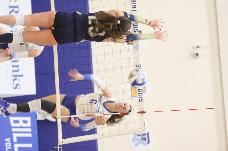 Saint Louis University (SLU) Womens Indoor Volleyball vs George Washington 2025 XXXXIV.jpg :: Saint Louis University Womens Indoor Volleyball 11/07/2025 at the Chaifetz Arena in St. Louis, Missouri, USA. The Billikens faced George Washington University in a three-game loss the Revolutionaries sweep the match up. The two teams battled on Military Appreciation Night. NCAA Division I Women's Indoor Volleyball. Both teams are in the Atlantic 10 Conference.