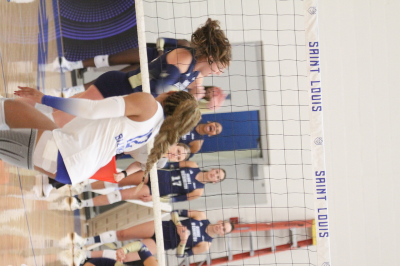 Saint Louis University (SLU) Womens Indoor Volleyball vs George Washington 2025.jpg :: Saint Louis University Womens Indoor Volleyball 11/07/2025 at the Chaifetz Arena in St. Louis, Missouri, USA. The Billikens faced George Washington University in a three-game loss the Revolutionaries sweep the match up. The two teams battled on Military Appreciation Night. NCAA Division I Women's Indoor Volleyball. Both teams are in the Atlantic 10 Conference.