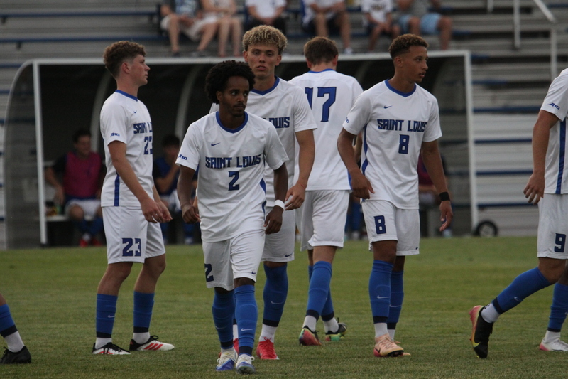 Saint Louis University (SLU) vs DePaul University Soccer 2025 XV.jpg :: Saint Louis University (SLU) vs DePaul University Men's Soccer Blue Demons. SLU won 3-0. Both Teams are Division I teams SLU is in the A10 Conference and DePaul is in the Big East Conference. The Blue Demons visit the Billikens at Robert R. Hermann Stadium in St. Louis, Missouri, USA. football.com, fotball