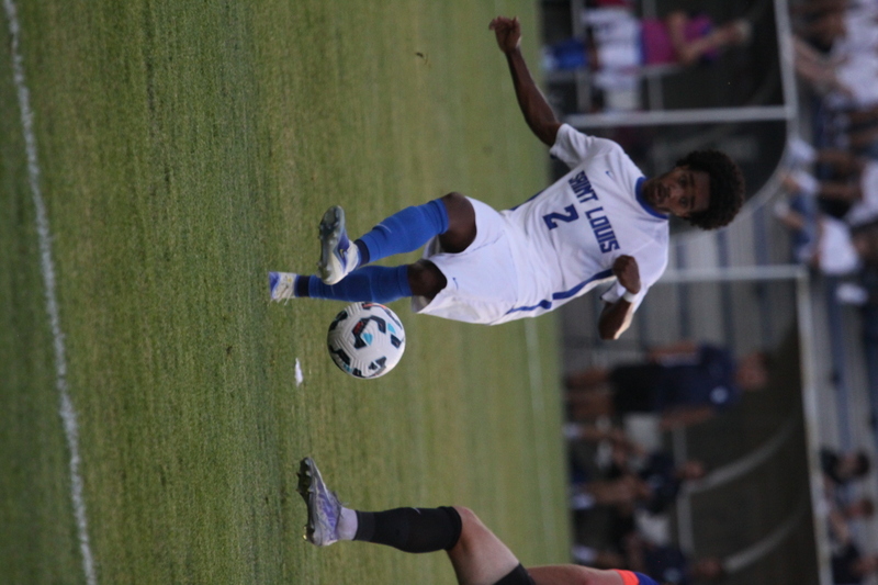 Saint Louis University (SLU) vs DePaul University Soccer 2025 XXVII.jpg :: Saint Louis University (SLU) vs DePaul University Men's Soccer Blue Demons. SLU won 3-0. Both Teams are Division I teams SLU is in the A10 Conference and DePaul is in the Big East Conference. The Blue Demons visit the Billikens at Robert R. Hermann Stadium in St. Louis, Missouri, USA. football.com, fotball