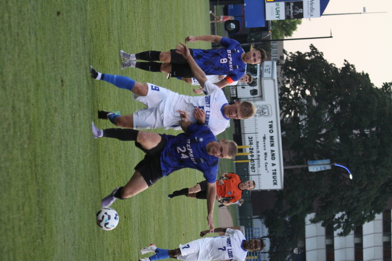 Saint Louis University (SLU) vs DePaul University Soccer 2025 XXX.jpg :: Saint Louis University (SLU) vs DePaul University Men's Soccer Blue Demons. SLU won 3-0. Both Teams are Division I teams SLU is in the A10 Conference and DePaul is in the Big East Conference. The Blue Demons visit the Billikens at Robert R. Hermann Stadium in St. Louis, Missouri, USA. football.com, fotball