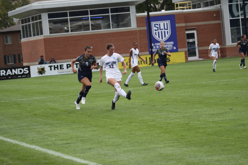 Saint Louis University (SLU) vs George Washington University Womens Soccer 2024 LXXXXII.jpg :: Saint Louis University (SLU) Billiken's Women's NCAA Soccer, Division I (A10) Atlantic 10 Conference. SLU is primarily an Academic University but recently has proven to be an athletes conduit to business and a lifetime of athletic exploits to talk about. The match-up between SLU and George Washington University women's soccer took place at Robert R. Hermann Stadium on the St. Louis, Missouri, USA campus. 