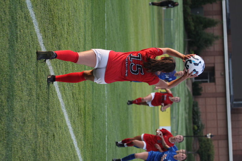 Saint Louis University (SLU) vs SEMO Womens Soccer 2025 A -V.jpg :: Saint Louis University (SLU) Billikens vs Southeast Missouri State University (SEMO) Redhawks Women's Soccer at Robert R. Hermann Stadium on the St. Louis, Missouri, USA campus. The Pitch - A football or Soccer field is the playing surface for the game of association football. It's dimensions and markings are defined by Law 1 of the Laws of the Game, The Field of Play. SLU is a Division I A10 Champion and a NCAA Championships competitor and SEMO is a 9th ranked Division II team matched up in this exhibition game. SLU won 5-0. 