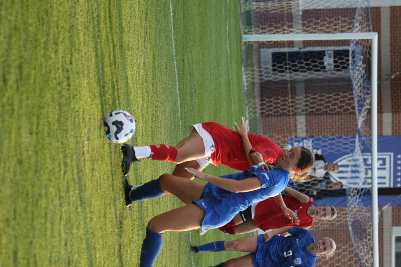 Saint Louis University (SLU) vs SEMO Womens Soccer 2025 CII.jpg :: Saint Louis University (SLU) Billikens vs Southeast Missouri State University (SEMO) Redhawks Women's Soccer at Robert R. Hermann Stadium on the St. Louis, Missouri, USA campus. The Pitch - A football or Soccer field is the playing surface for the game of association football. It's dimensions and markings are defined by Law 1 of the Laws of the Game, The Field of Play. SLU is a Division I A10 Champion and a NCAA Championships competitor and SEMO is a 9th ranked Division II team matched up in this exhibition game. SLU won 5-0. 
