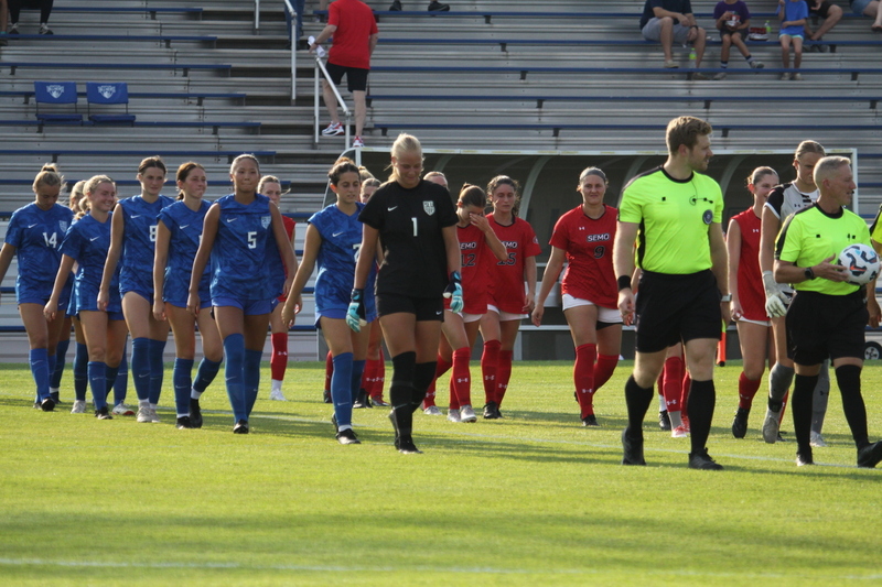 Saint Louis University (SLU) vs SEMO Womens Soccer 2025 III.jpg :: Saint Louis University (SLU) Billiken's Women's Soccer vs Southeast Missouri State University (SEMO) Redhawks at Robert R. Hermann Stadium on the St. Louis, Missouri, USA Campus. SLU won 5-0 in the exhibition match up. SEMO is 9th ranked in Ohio Valley Conference Division II and SLU is in the A10 Conference and is a Division I Team.  
