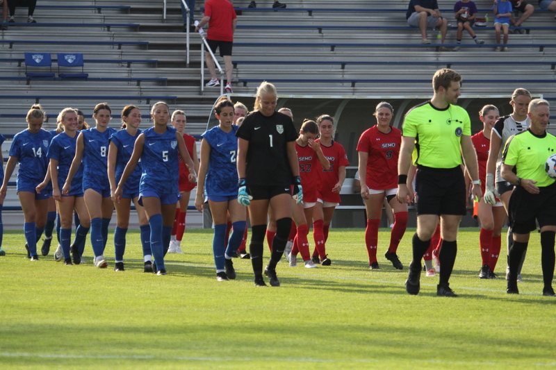 Saint Louis University (SLU) vs SEMO Womens Soccer 2025 IV.jpg :: Saint Louis University (SLU) Billiken's Women's Soccer vs Southeast Missouri State University (SEMO) Redhawks at Robert R. Hermann Stadium on the St. Louis, Missouri, USA Campus. SLU won 5-0 in the exhibition match up. SEMO is 9th ranked in Ohio Valley Conference Division II and SLU is in the A10 Conference and is a Division I Team.  