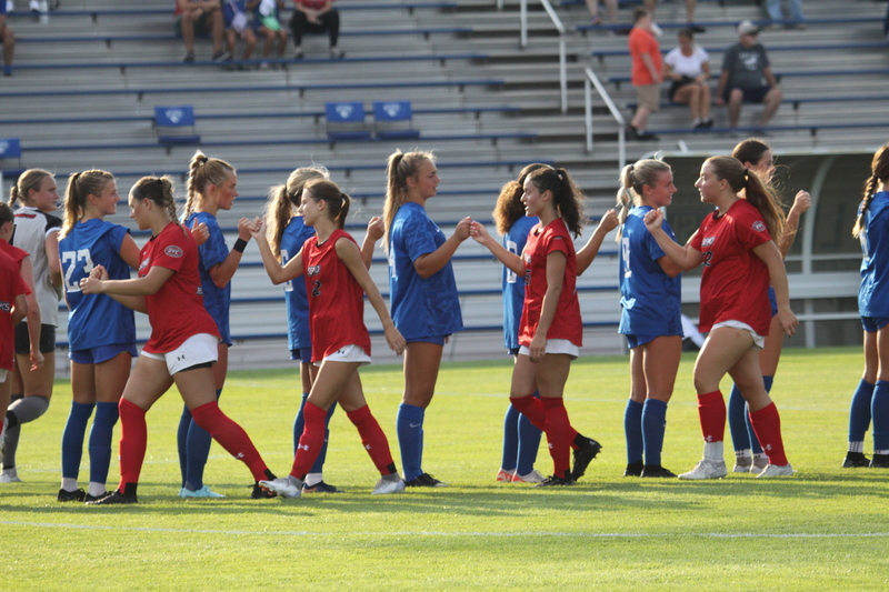 Saint Louis University (SLU) vs SEMO Womens Soccer 2025 IX.jpg :: Saint Louis University (SLU) Billiken's Women's Soccer vs Southeast Missouri State University (SEMO) Redhawks at Robert R. Hermann Stadium on the St. Louis, Missouri, USA Campus. SLU won 5-0 in the exhibition match up. SEMO is 9th ranked in Ohio Valley Conference Division II and SLU is in the A10 Conference and is a Division I Team.  