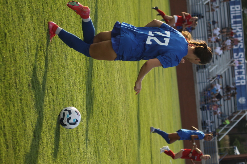 Saint Louis University (SLU) vs SEMO Womens Soccer 2025 LXXI.jpg :: Saint Louis University (SLU) vs SEMO Women's Soccer 2025 at Robert R. Hermann Stadium on the St. Louis, Missouri, USA. The Billiken's won 5-0. The Redhawks of Southeast Missouri State University are 9th ranked in the Ohio Valley Conference a Division II University and the Billiken's are a Division I University in the Atlantic 10 Conference (A10). SLU has won the A10 Conference the last two years. SLU also made to the NCAA Championships on The Pitch. A Soccer Pitch is the official term for the playing field in soccer, primarily used in the UK and other countries with a strong soccer culture.  