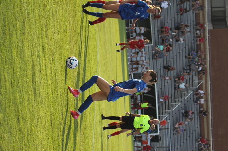 Saint Louis University (SLU) vs SEMO Womens Soccer 2025 LXXXII.jpg :: Saint Louis University (SLU) vs SEMO Women's Soccer 2025 at Robert R. Hermann Stadium on the St. Louis, Missouri, USA. The Billiken's won 5-0. The Redhawks of Southeast Missouri State University are 9th ranked in the Ohio Valley Conference a Division II University and the Billiken's are a Division I University in the Atlantic 10 Conference (A10). SLU has won the A10 Conference the last two years. SLU also made to the NCAA Championships on The Pitch. A Soccer Pitch is the official term for the playing field in soccer, primarily used in the UK and other countries with a strong soccer culture.  
