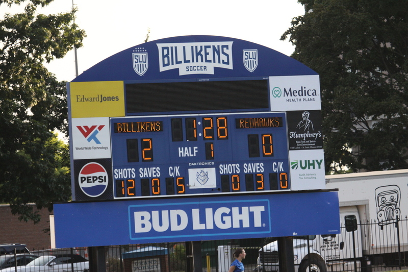 Saint Louis University (SLU) vs SEMO Womens Soccer 2025 LXXXIX.jpg :: Saint Louis University (SLU) vs SEMO Women's Soccer 2025 at Robert R. Hermann Stadium on the St. Louis, Missouri, USA. The Billiken's won 5-0. The Redhawks of Southeast Missouri State University are 9th ranked in the Ohio Valley Conference a Division II University and the Billiken's are a Division I University in the Atlantic 10 Conference (A10). SLU has won the A10 Conference the last two years. SLU also made to the NCAA Championships on The Pitch. A Soccer Pitch is the official term for the playing field in soccer, primarily used in the UK and other countries with a strong soccer culture.  