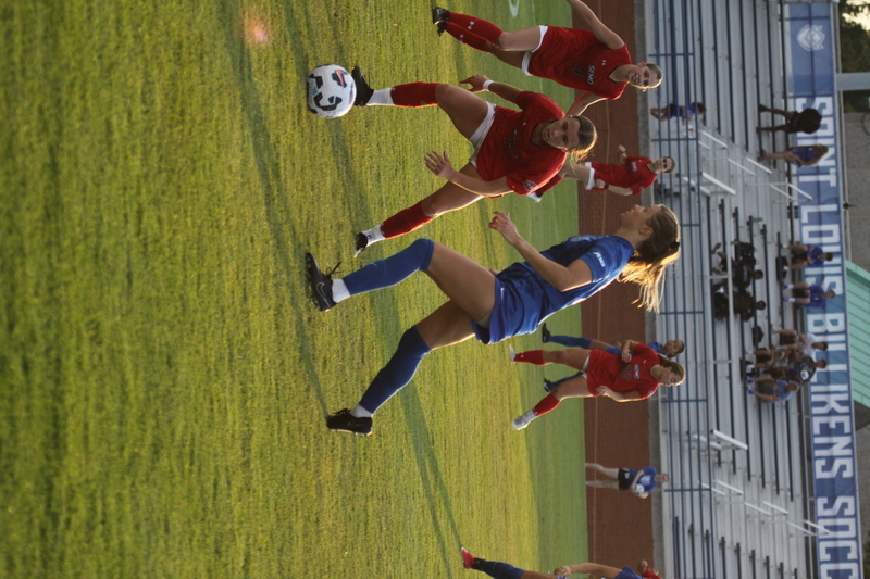 Saint Louis University (SLU) vs SEMO Womens Soccer 2025 LXXXXV.jpg :: Saint Louis University (SLU) vs SEMO Women's Soccer 2025 at Robert R. Hermann Stadium on the St. Louis, Missouri, USA. The Billiken's won 5-0. The Redhawks of Southeast Missouri State University are 9th ranked in the Ohio Valley Conference a Division II University and the Billiken's are a Division I University in the Atlantic 10 Conference (A10). SLU has won the A10 Conference the last two years. SLU also made to the NCAA Championships on The Pitch. A Soccer Pitch is the official term for the playing field in soccer, primarily used in the UK and other countries with a strong soccer culture.  