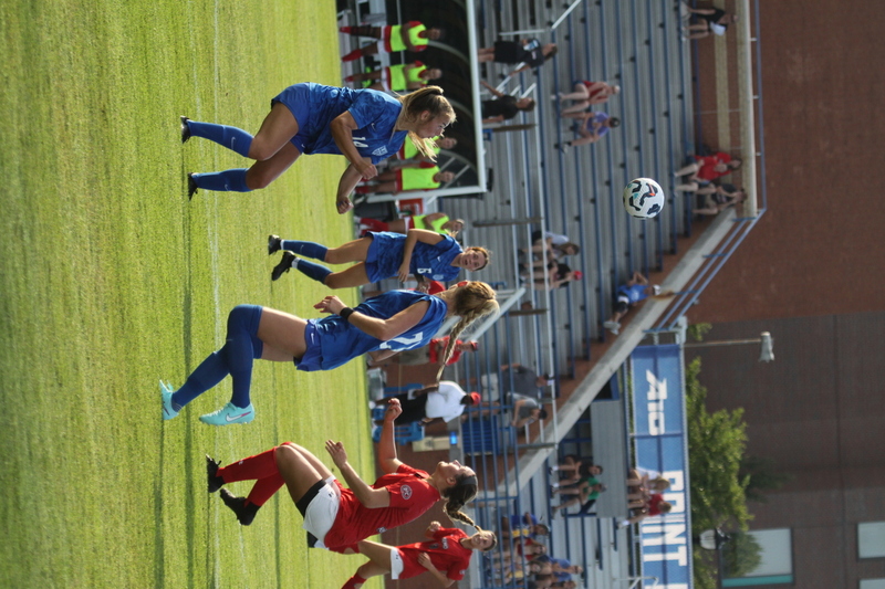 Saint Louis University (SLU) vs SEMO Womens Soccer 2025 XXXX.jpg :: Saint Louis University (SLU) Billikens vs Southeast Missouri State University (SEMO) Redhawks Women's Soccer at Robert R. Hermann Stadium on the St. Louis, Missouri, USA campus. On August 6th the two teams played the first of two exhibition matches that will open the 2025 season. SEMO is 9th ranked in the Ohio Valley Conference and a Division II team. SLU is a multiple year A10 Conference Champion. 