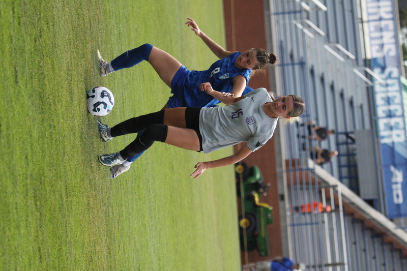 Saint Louis University (SLU) vs University of Evansville Womens Soccer 2025 A -XXX.jpg :: Saint Louis University (SLU) Billiken's Women's Soccer vs University of Evansville, Indiana ACES at Robert R. Hermann Stadium-St. Louis, Missouri, USA. SLU won 4-0. On The Pitch - A Soccer Pitch is the official term for the playing field in soccer, primarily used in the UK and other countries with a strong soccer culture.  