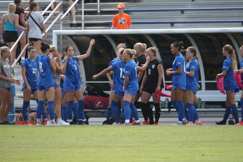 Saint Louis University (SLU) vs University of Evansville Womens Soccer 2025 I.jpg :: Saint Louis University (SLU) Women's Soccer vs. University of Evansville ACES at Robert R. Herrmann Stadium on the SLU Saint Louis Campus. This is an exhibition match up between two Division I teams. SLU is an A10 Conference team and University of Evansville is a Missouri Valley Conference team. SLU won the match up 4-0. NCAA, Nike